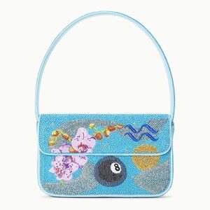 STAUD ZODIAC BEADED TOMMY BAG AQUARIUS